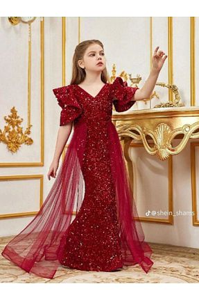 لباس مجلسی و فارغ التحصیلی قرمز بچه گانه پولک دوزی peza - کد 885995468
