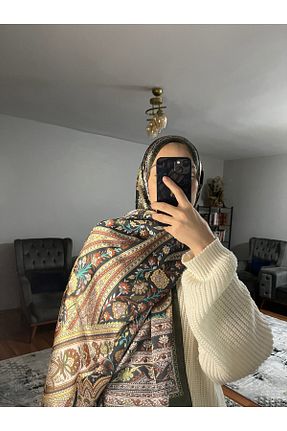 شال خاکی زنانه ابریشم MODA - کد 891879962