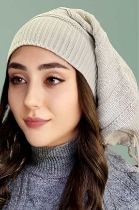 کلاه پشمی بژ زنانه اکریلیک Uniquetrenders - کد 891907779