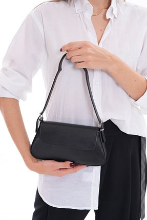 کیف دوشی مشکی زنانه چرم مصنوعی truvalıhelen - کد 869892788