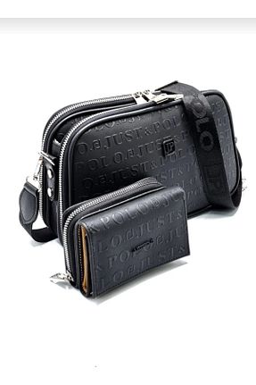 کیف دوشی مشکی زنانه چرم مصنوعی Just Polo - کد 55757666