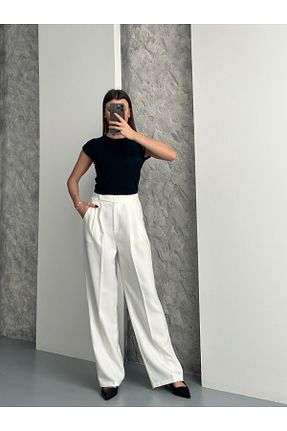 شلوار پارچه ای سفید زنانه بلند feiruz - کد 891920916