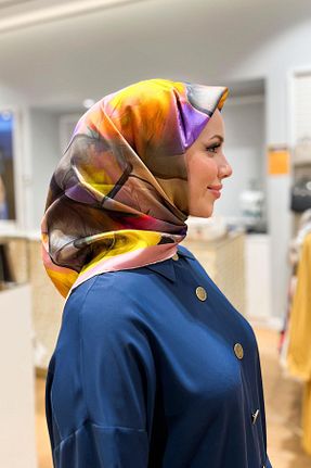 روسری رنگی کرپ ساتن ابریشم Armine - کد 813209740