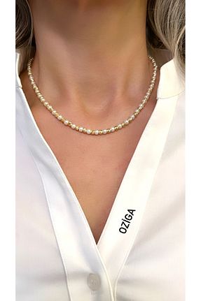 گردنبند استیل ( فولاد ) طلائی زنانه استیل (فولاد) Ozi - کد 891924954