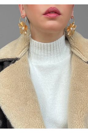 گوشواره جواهر طلائی مروارید Tasarım - کد 886608802