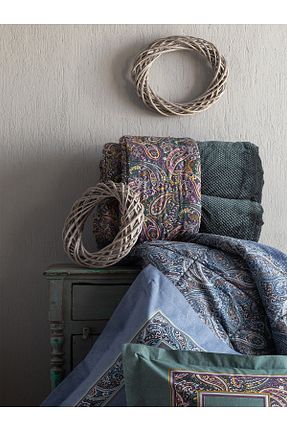 ست لحاف و روکش لحاف و روکش بالش دو نفره سبز پنبه ای BED LİNE - کد 891962758