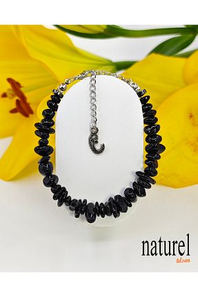 دستبند جواهر مشکی زنانه سنگ طبیعی Naturel Tılsım - کد 289576647