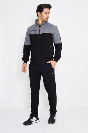 ست گرمکن سایز بزرگ مشکی مردانه پنبه ای TRENDHİLL - کد 169805936
