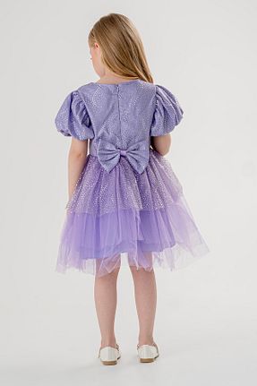 لباس مجلسی و فارغ التحصیلی بنفش بچه گانه توری Eray Kids - کد 883153033