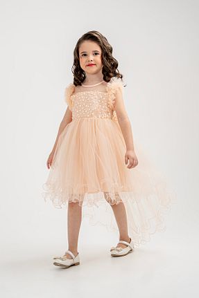 لباس مجلسی و فارغ التحصیلی بژ بچه گانه توری Eray Kids - کد 883163933
