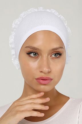 روسری سفید پنبه ای ada sanatsal - کد 344475831