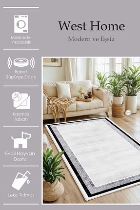 فرش طوسی زیره ضد لغزش West Home - کد 891994582