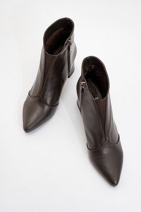 بوت / نیم بوت قهوه ای زنانه چرم خالص luvishoes - کد 891999235
