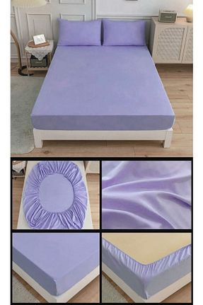 ست ملحفه دونفره بنفش کش دار Home - کد 891998932