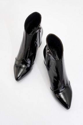 بوت / نیم بوت مشکی زنانه چرم خالص luvishoes - کد 891999226