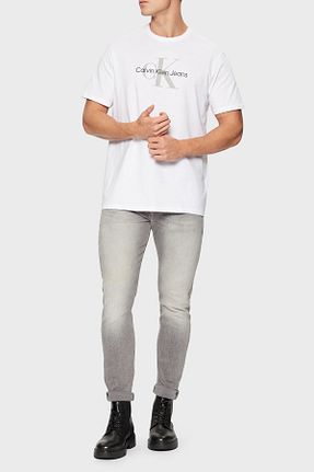شلوار جین طوسی مردانه پاچه تنگ Calvin Klein - کد 893314715