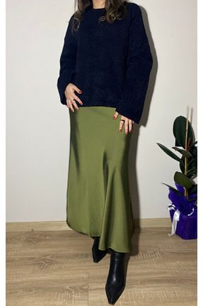 دامن خاکی زنانه ساتن MODA - کد 892008618