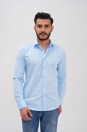 پیراهن آبی مردانه Relaxed Basics&More - کد 892012881