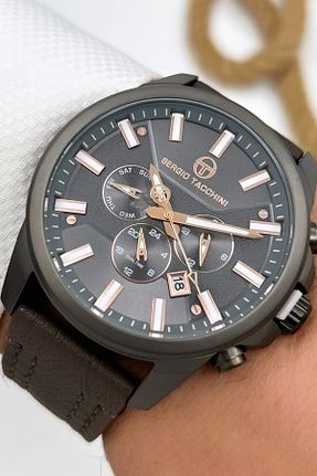 ساعت مچی قهوه ای مردانه 44 میلی متر Sergio Tacchini - کد 726127908