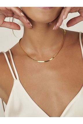 گردنبند استیل ( فولاد ) طلائی زنانه استیل (فولاد) LAİKA - کد 892026338