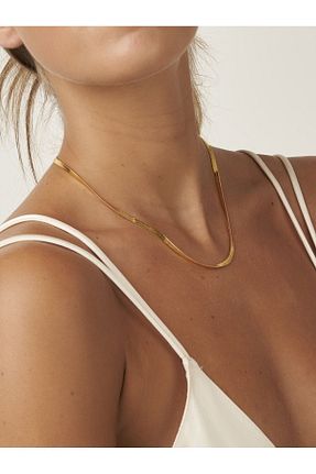 گردنبند استیل ( فولاد ) طلائی زنانه استیل (فولاد) LAİKA - کد 892026338