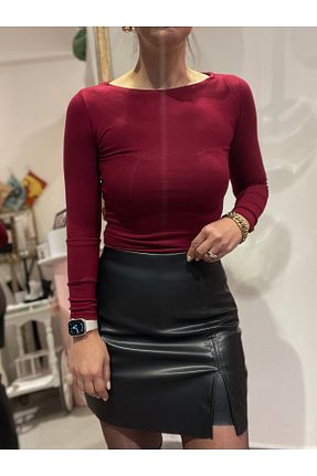 دامن مشکی زنانه چرم مصنوعی Butik - کد 892032979