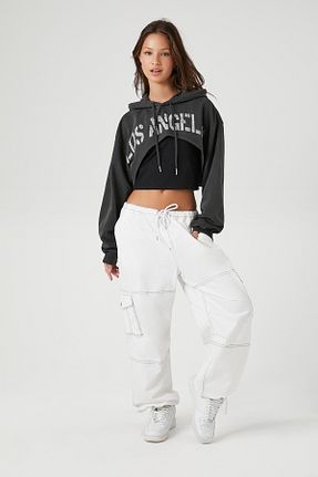 سوئیشرت طوسی زنانه چاپی Forever 21 - کد 892401172