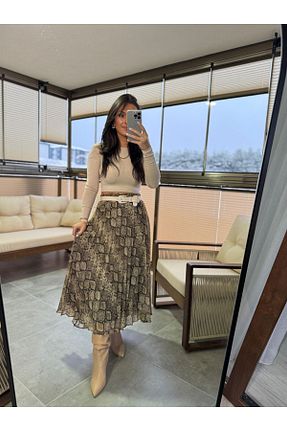 بلوز بژ زنانه ساده caddstore - کد 892066033