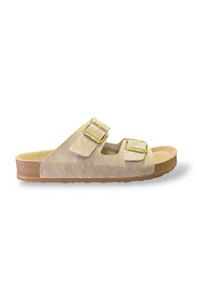 دمپائی بژ زنانه چرم مصنوعی FLY SOFT - کد 892134798