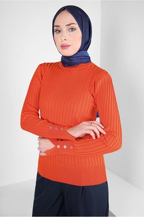 پلیور نارنجی زنانه ساده Alvina - کد 800620110