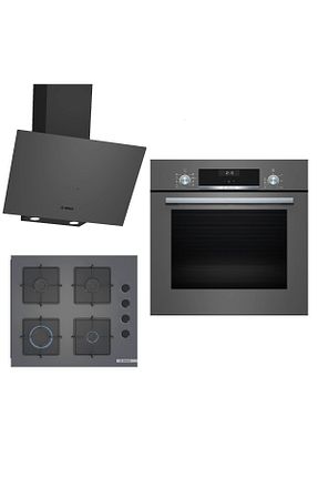 ست هود و اجاق گاز طوسی گارانتی نمایندگی رسمی Bosch - کد 892081109