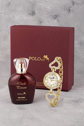 ست ساعت مچی زرد زنانه فلزی polo air - کد 893339437