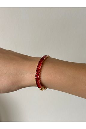دستبند استیل (فولاد) طلائی زنانه سنک زیرکون Ressia - کد 892218893