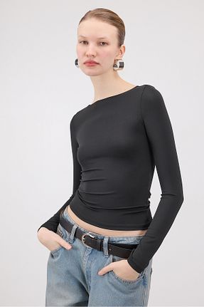 بلوز مشکی زنانه ساده Addax - کد 885296140
