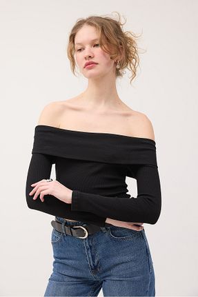 بلوز مشکی زنانه ساده Addax - کد 890688647