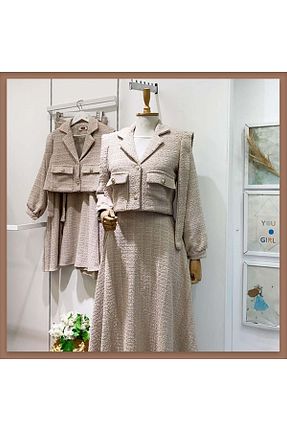 ست بالاتنه و پائین تنه قهوه ای زنانه Fitted Faya Boutique - کد 892087246