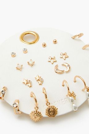 گوشواره جواهر طلائی منجق Forever 21 - کد 892346062