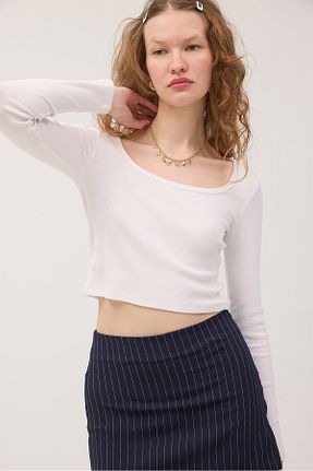 بلوز سفید زنانه ساده Addax - کد 890687027