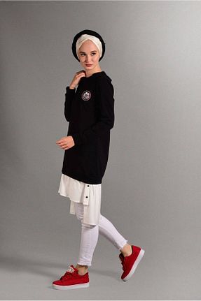 تونیک حجاب مشکی زنانه پنبه پلی استر TRENDTESETTÜR - کد 86183218