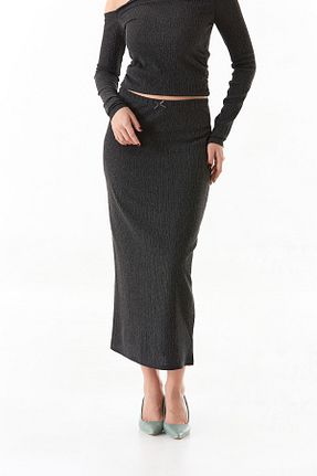دامن طوسی زنانه پارچه Fullamoda - کد 892085022