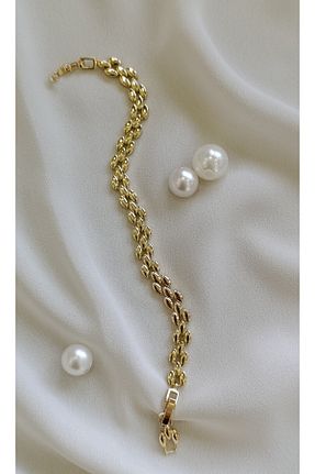 دستبند استیل (فولاد) طلائی زنانه استیل (فولاد) SENAM TAKI - کد 892085769
