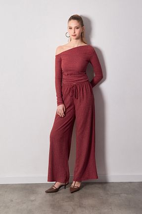 شلوار زرشکی زنانه پارچه Fullamoda - کد 892136436