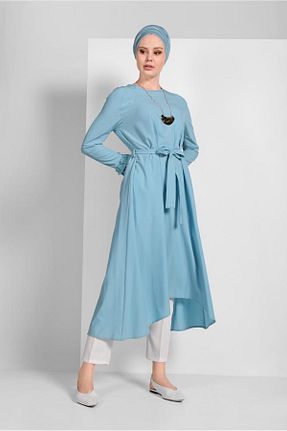 تونیک حجاب فیروزه ای زنانه بافتنی TRENDTESETTÜR - کد 86186732