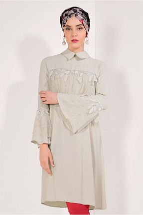 تونیک حجاب طوسی زنانه ویسکون TRENDTESETTÜR - کد 58717581