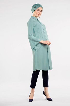 تونیک حجاب سبز زنانه ویسکون TRENDTESETTÜR - کد 58717468