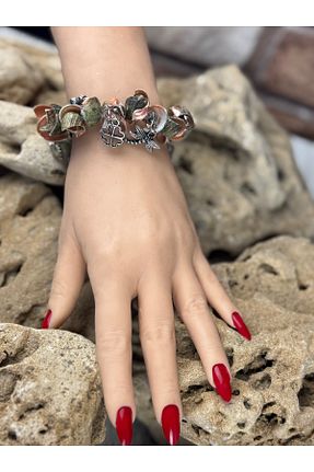 دستبند جواهر نارنجی زنانه فلزی SEDEF TAKI - کد 892204146