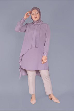 تونیک حجاب بنفش زنانه ویسکون TRENDTESETTÜR - کد 316563808