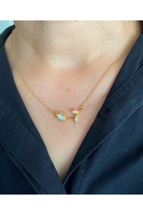 گردنبند استیل ( فولاد ) طلائی زنانه استیل ضد زنگ özgül takı ve tasarım - کد 886033852