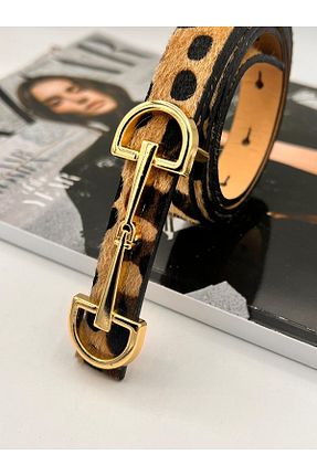 کمربند قهوه ای زنانه چرم مصنوعی Descoin - کد 891974798