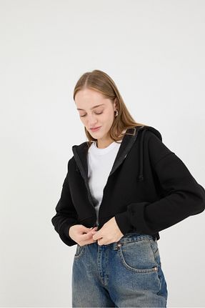 سوئیشرت مشکی زنانه ساده Addax - کد 863262866
